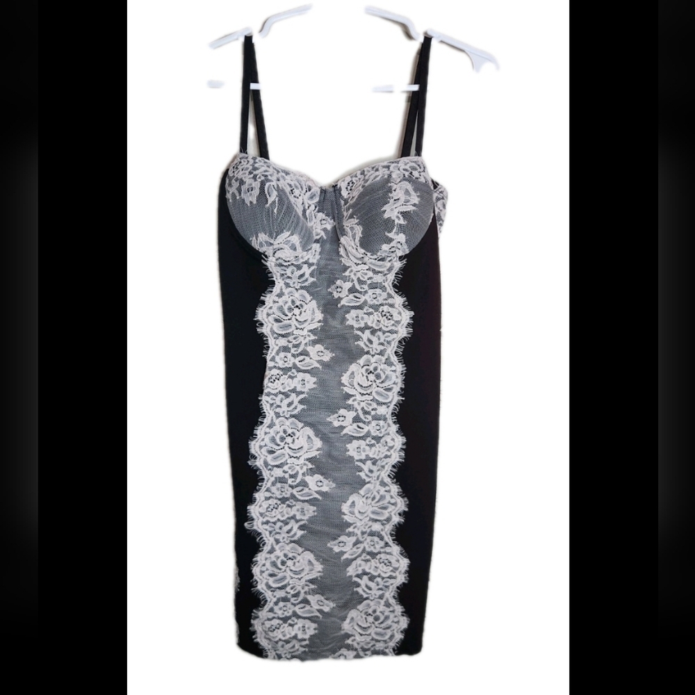 Haute Monde Bustier Lace Bodycon Mini Dress Size Large